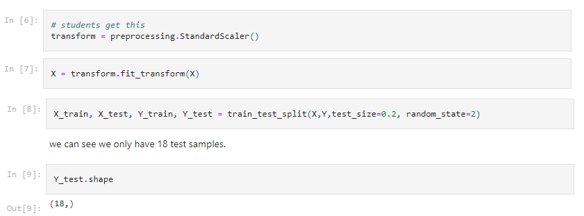 Preprocessing the SpaceX data for machine learning models in Jupyter Notebook.